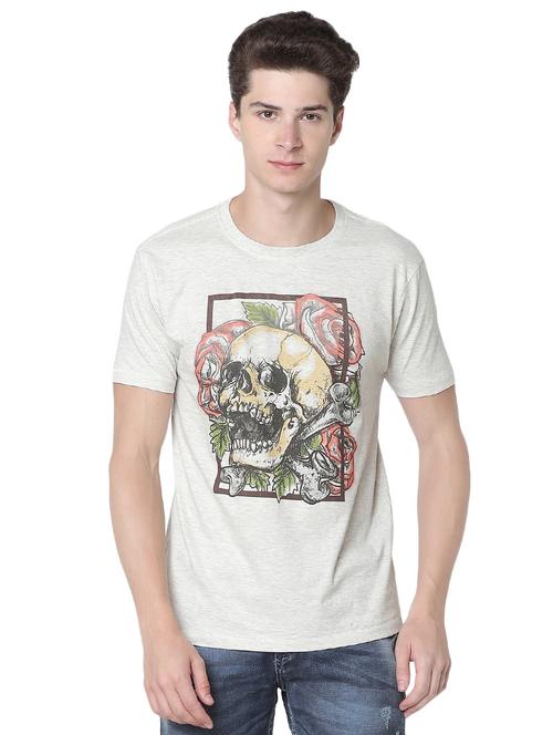 white chest print t-shirt - 16541450 - Very Small Image - 1