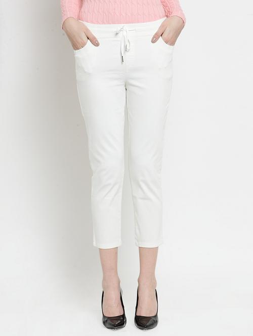 drawstring waist cropped pant - 16541934 - Very Small Image - 1
