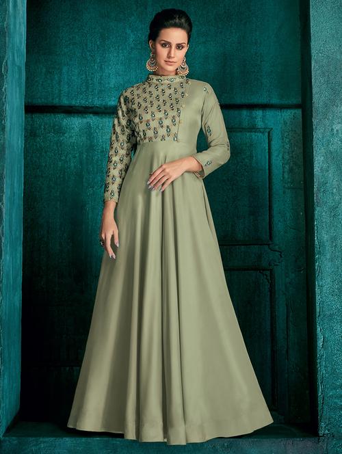 embroidered semi-stitched suit - 16542412 - Very Small Image - 1