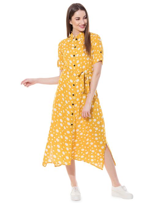 tie front polka dot a-line dress - 16542585 - Very Small Image - 1
