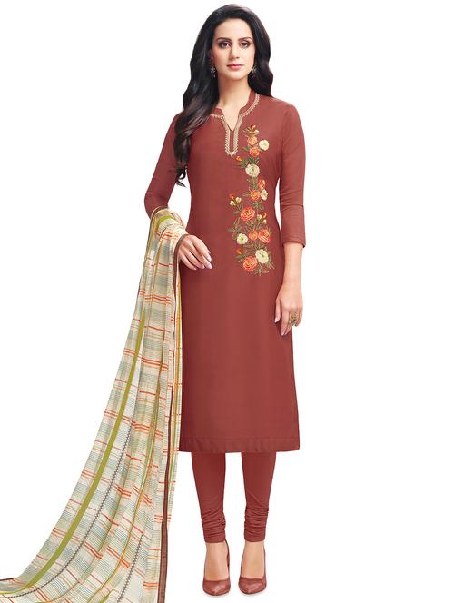 embroidered unstitched suit - 16542632 - Very Small Image - 1