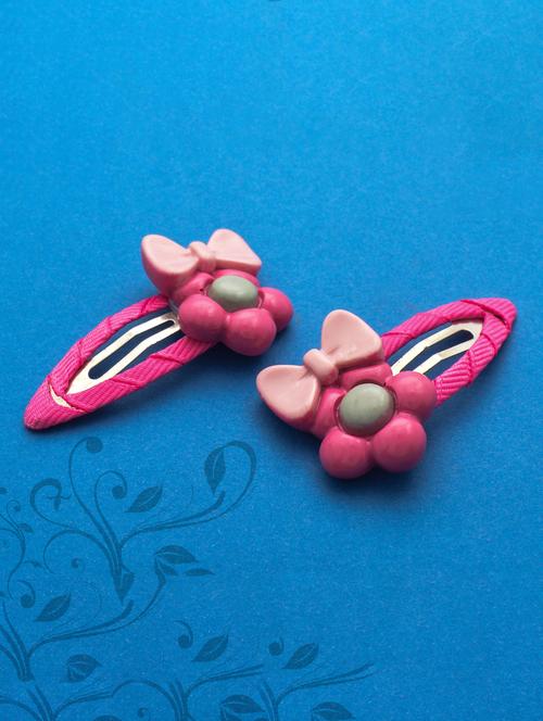 jewelz pair of bow and flower design hair clips for kids - 16542738 - Very Small Image - 1