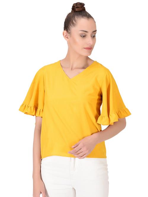 frill detail bell sleeved top - 16542912 - Very Small Image - 1