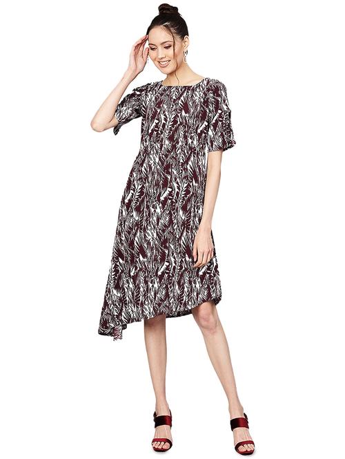 round neck asymmetric a-line dress - 16543110 - Very Small Image - 1