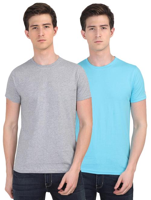 grey and blue solid t-shirt combo - 16543152 - Very Small Image - 1