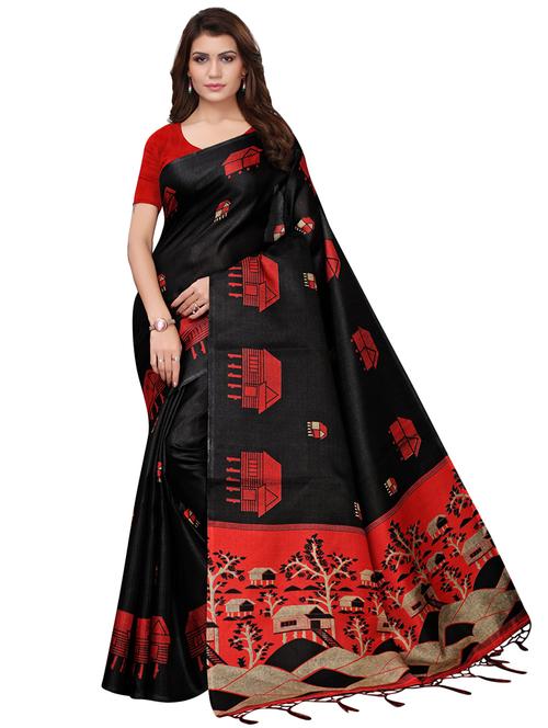 conversational printed saree with blouse - 16543320 - Very Small Image - 1