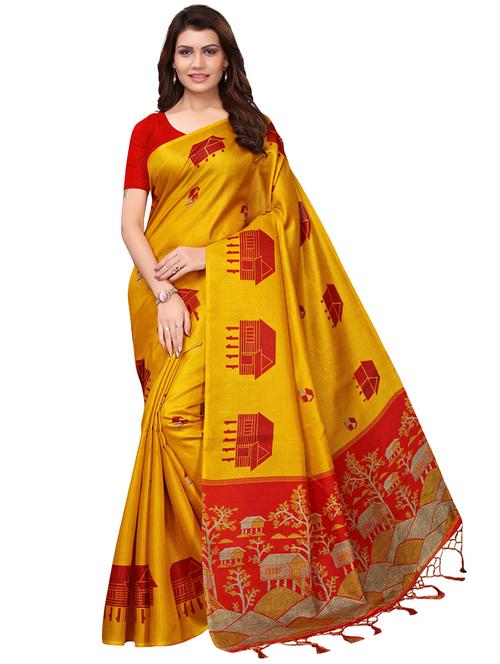 conversational printed saree with blouse - 16543322 - Very Small Image - 1
