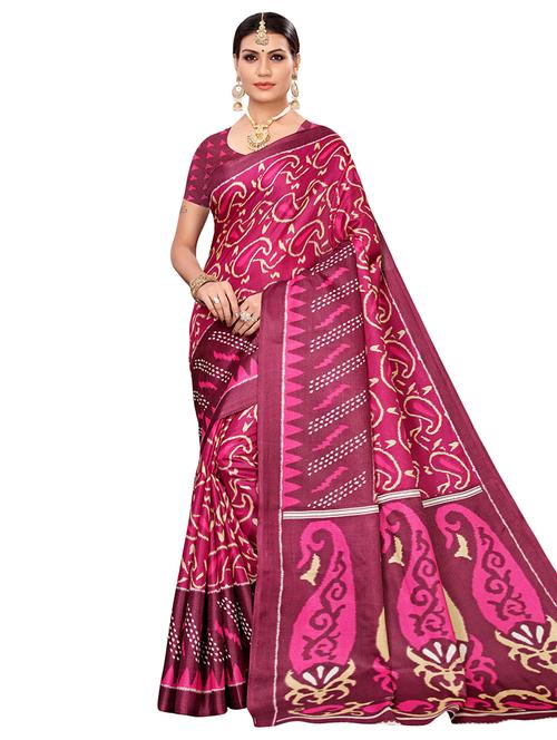paisley printed saree with blouse - 16543329 - Very Small Image - 1
