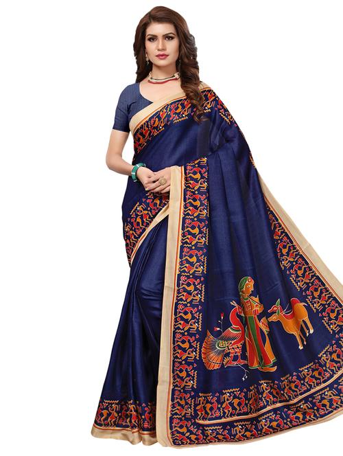 conversational printed saree with blouse - 16543349 - Very Small Image - 1