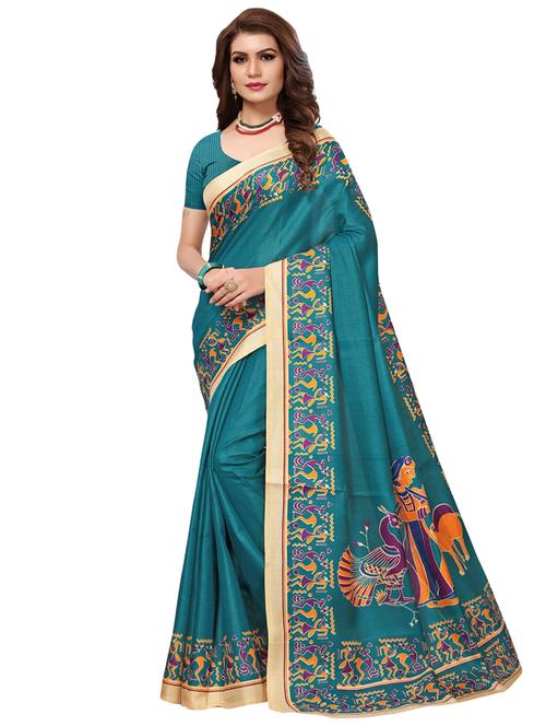 conversational printed saree with blouse - 16543350 - Very Small Image - 1
