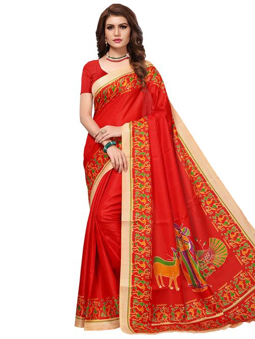 conversational printed saree with blouse - 16543351 - Very Small Image - 1