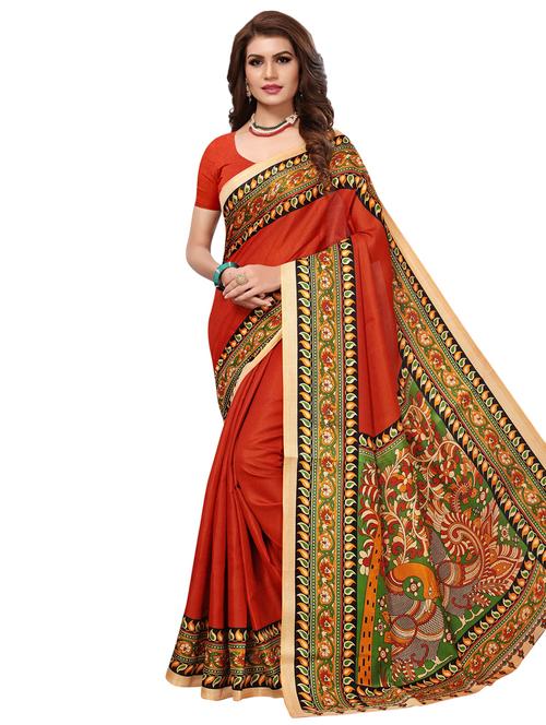 kalamkari printed saree with blouse - 16543353 - Very Small Image - 1