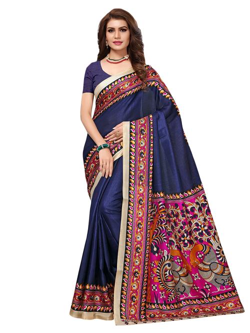 kalamkari printed saree with blouse - 16543354 - Very Small Image - 1