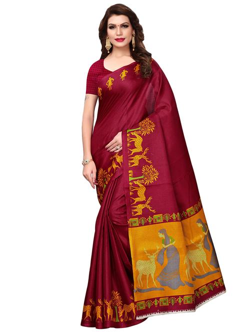 conversational printed saree with blouse - 16543357 - Very Small Image - 1