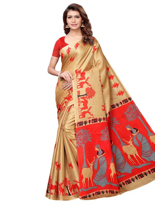 conversational printed saree with blouse - 16543364 - Very Small Image - 1