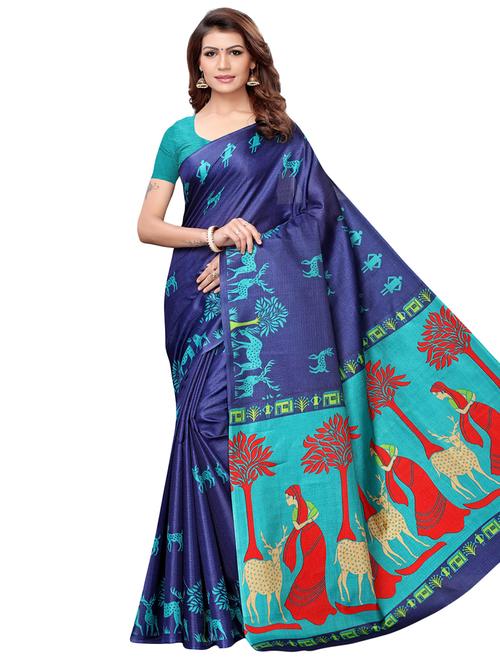 conversational printed saree with blouse - 16543365 - Very Small Image - 1