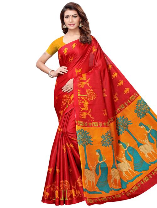 conversational printed saree with blouse - 16543367 - Very Small Image - 1