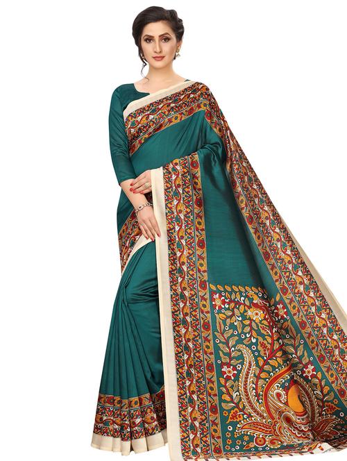 kalamkari printed saree with blouse - 16543375 - Very Small Image - 1
