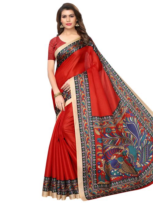 kalamkari printed saree with blouse - 16543407 - Very Small Image - 1