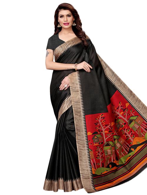 conversational printed saree with blouse - 16543415 - Very Small Image - 1