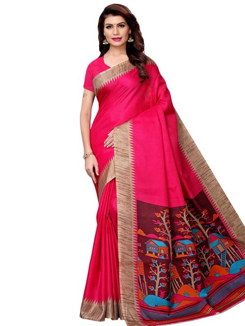 conversational printed saree with blouse - 16543416 - Very Small Image - 1