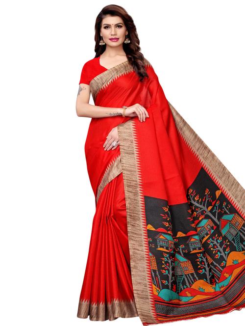 conversational printed saree with blouse - 16543417 - Very Small Image - 1