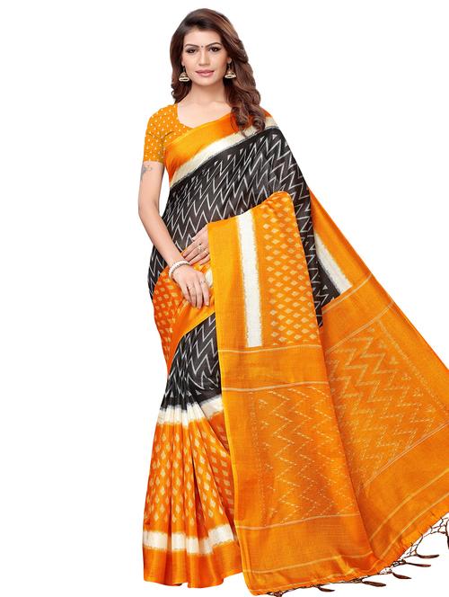chevron printed saree with blouse - 16543419 - Very Small Image - 1
