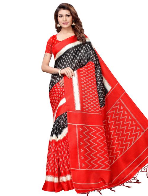 chevron printed saree with blouse - 16543421 - Very Small Image - 1