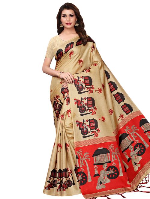 conversational printed saree with blouse - 16543434 - Very Small Image - 1