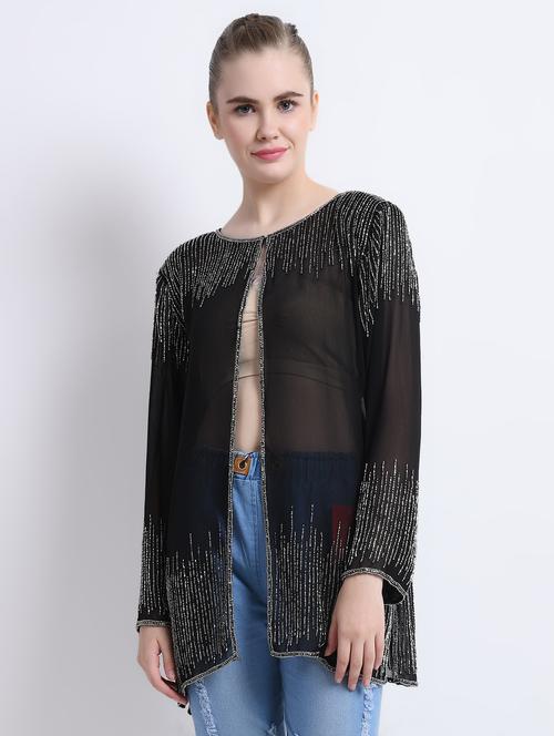 round neck embellished shrug - 16543530 - Very Small Image - 1