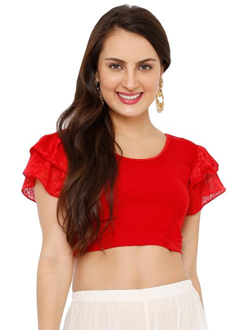 lace solid blouse - 16543689 - Very Small Image - 1