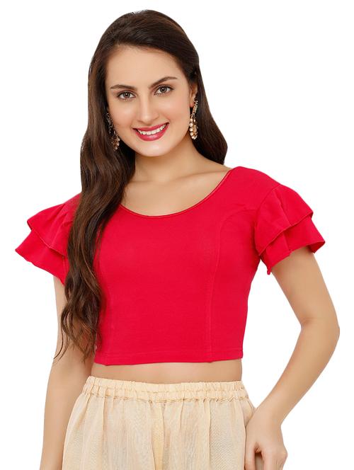 ruffle solid blouse - 16543723 - Very Small Image - 1
