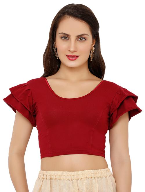 ruffle solid blouse - 16543724 - Very Small Image - 1