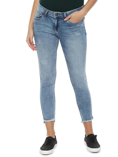frayed hem stone washed jeans - 16544257 - Very Small Image - 1
