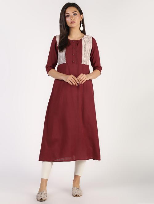 yoke design a-line kurta - 16544547 - Very Small Image - 1