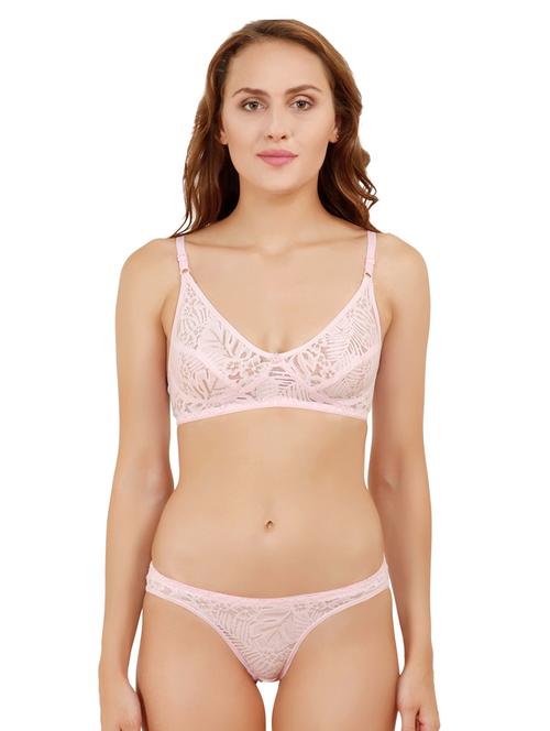 floral patch laced bra & panty set - 16544559 - Very Small Image - 1