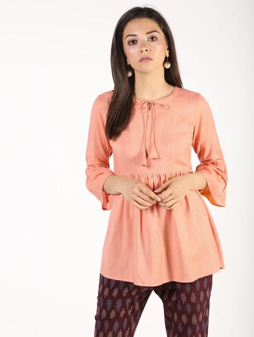 tie up neck bell sleeved top - 16544889 - Very Small Image - 1