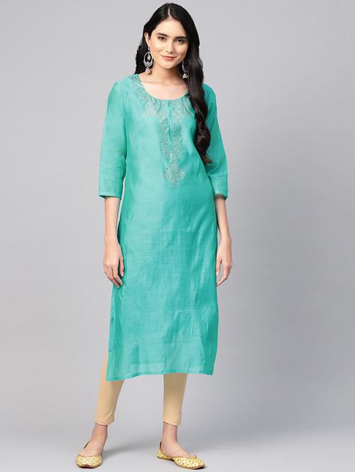 embellished straight kurta - 16544964 - Very Small Image - 1