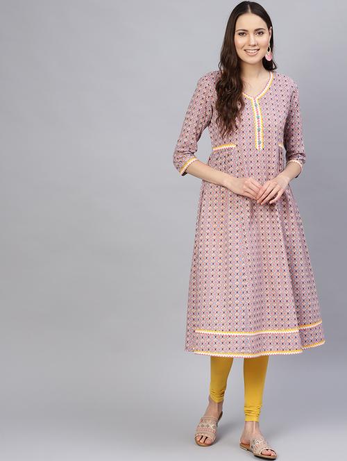 printed a-line kurta - 16545021 - Very Small Image - 1