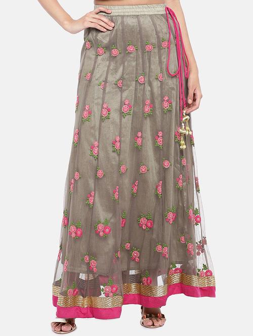 embroidered a-line skirt - 16545050 - Very Small Image - 1