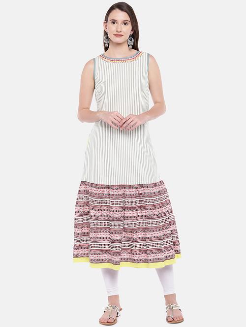 stripes a-line kurta - 16545068 - Very Small Image - 1