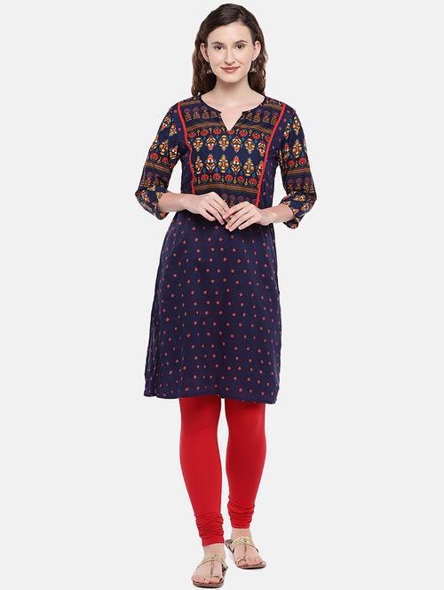 floral printed straight kurta - 16545093 - Very Small Image - 1