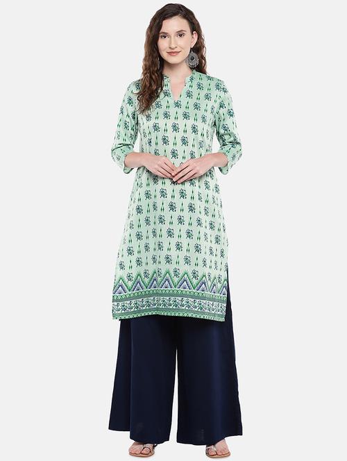 printed straight kurta - 16545111 - Very Small Image - 1