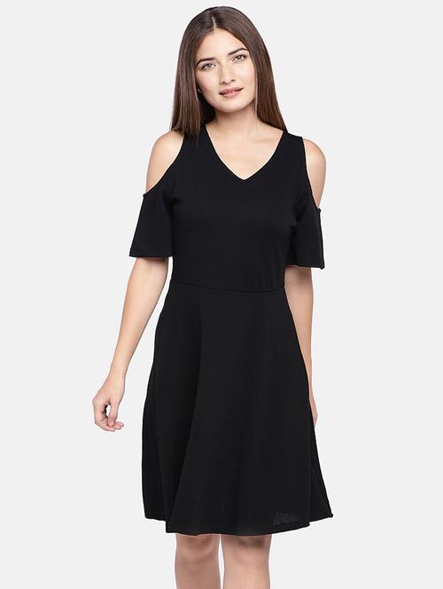cold shoulder flared dress - 16545183 - Very Small Image - 1