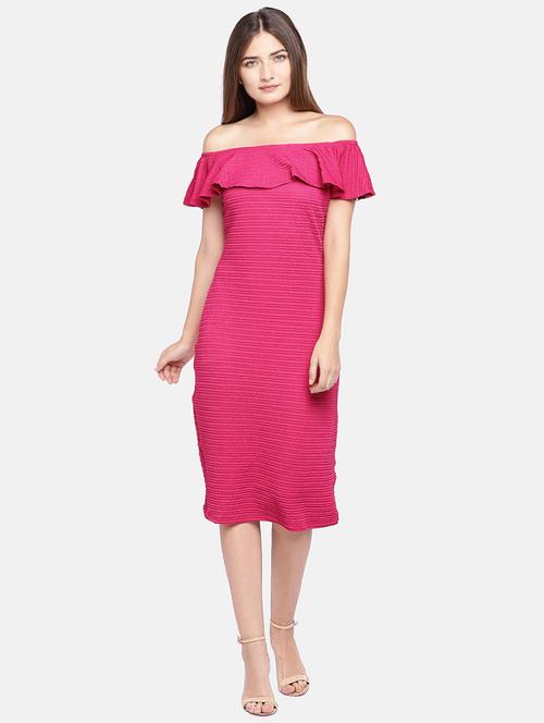 off shoulder ruffled sheath dress - 16545201 - Very Small Image - 1