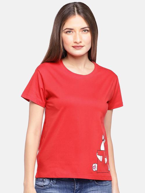 round neck quirky print tee - 16545249 - Very Small Image - 1