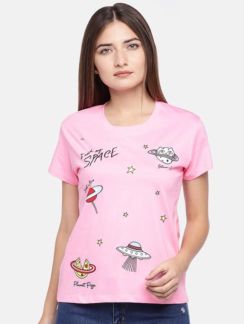 round neck quirky print tee - 16545252 - Very Small Image - 1