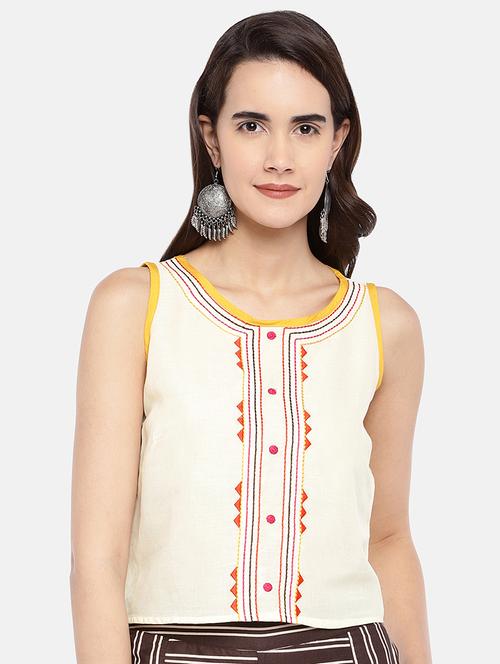 embroidered regular top - 16545279 - Very Small Image - 1