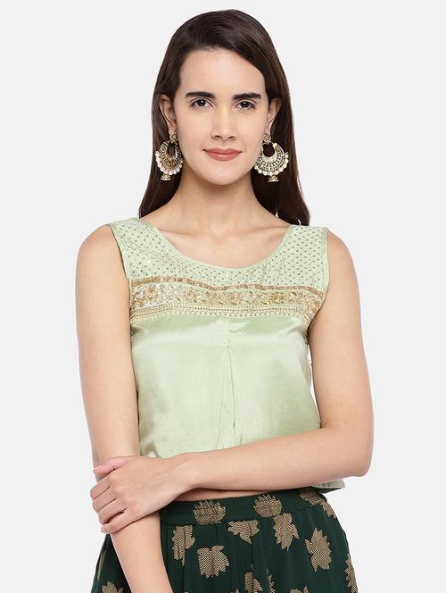 embroidered crop top - 16545284 - Very Small Image - 1