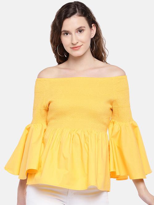 off shoulder bell sleeved top - 16545308 - Very Small Image - 1